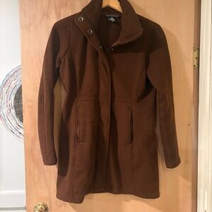 Kuhl Highland Alfpaca Fleece Jacket Women XS Long Brown Zip Up Outdoor Warm